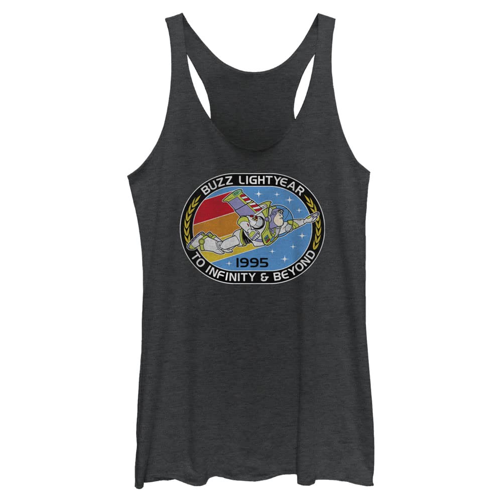 Disney Toy Story Mission Infinity Women's Muscle Tank Top - Buzz Lightyear Graphic Tee for Women - Casual Workout & Lounge Wear