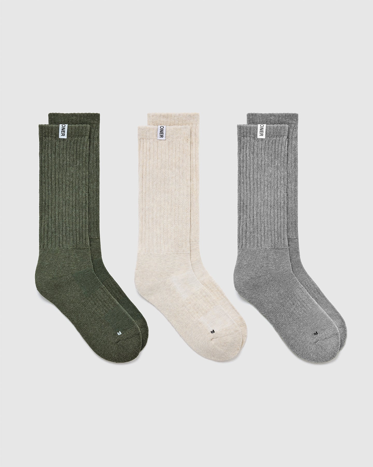 Cozy Slouchy Socks 3-Pack - Soft Winter Socks for Women & Men in Alpine Green, Sand & Grey - Perfect for Lounge, Home & Cold Weather Comfort