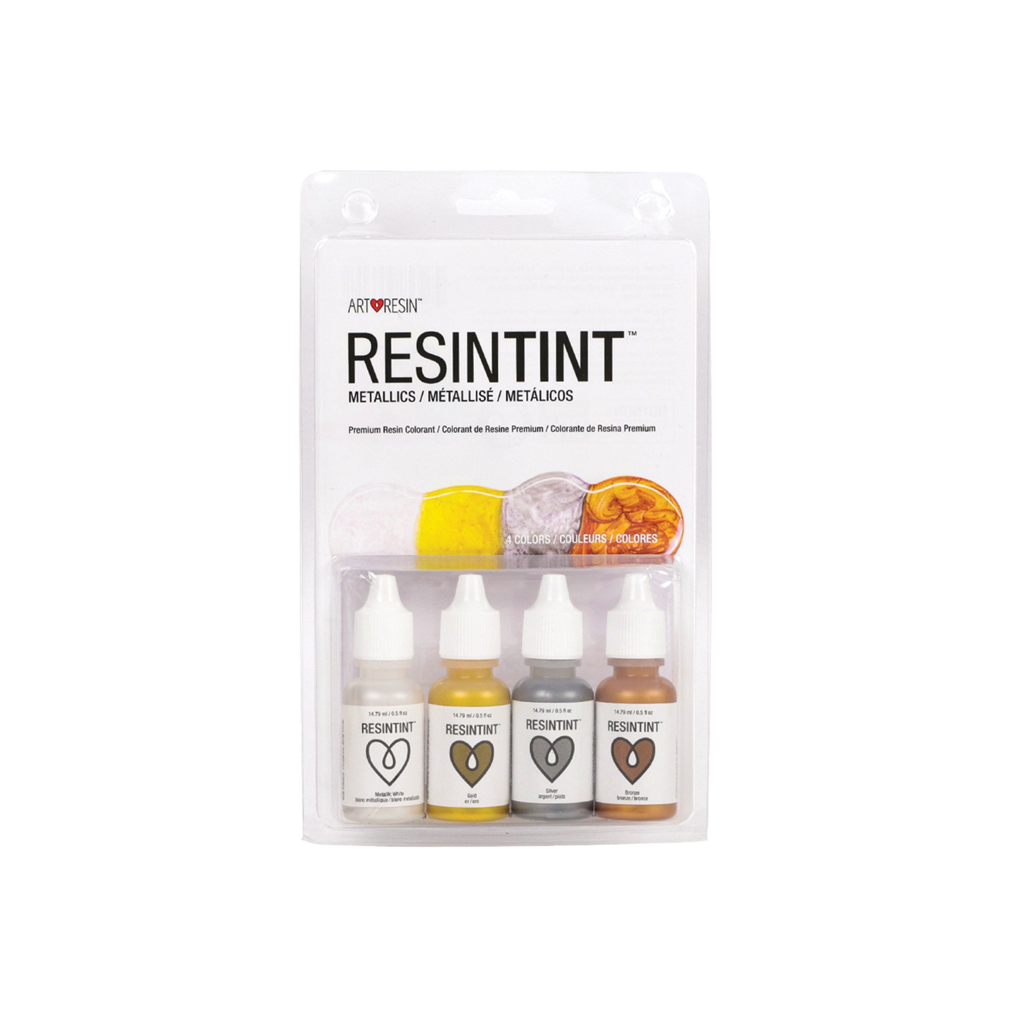 4 Pack ResinTint Metallics - Premium Metallic Epoxy Pigments for Resin Art, Jewelry, and DIY Crafts - Perfect for Epoxy Resin, Tumblers, and Geode Creations