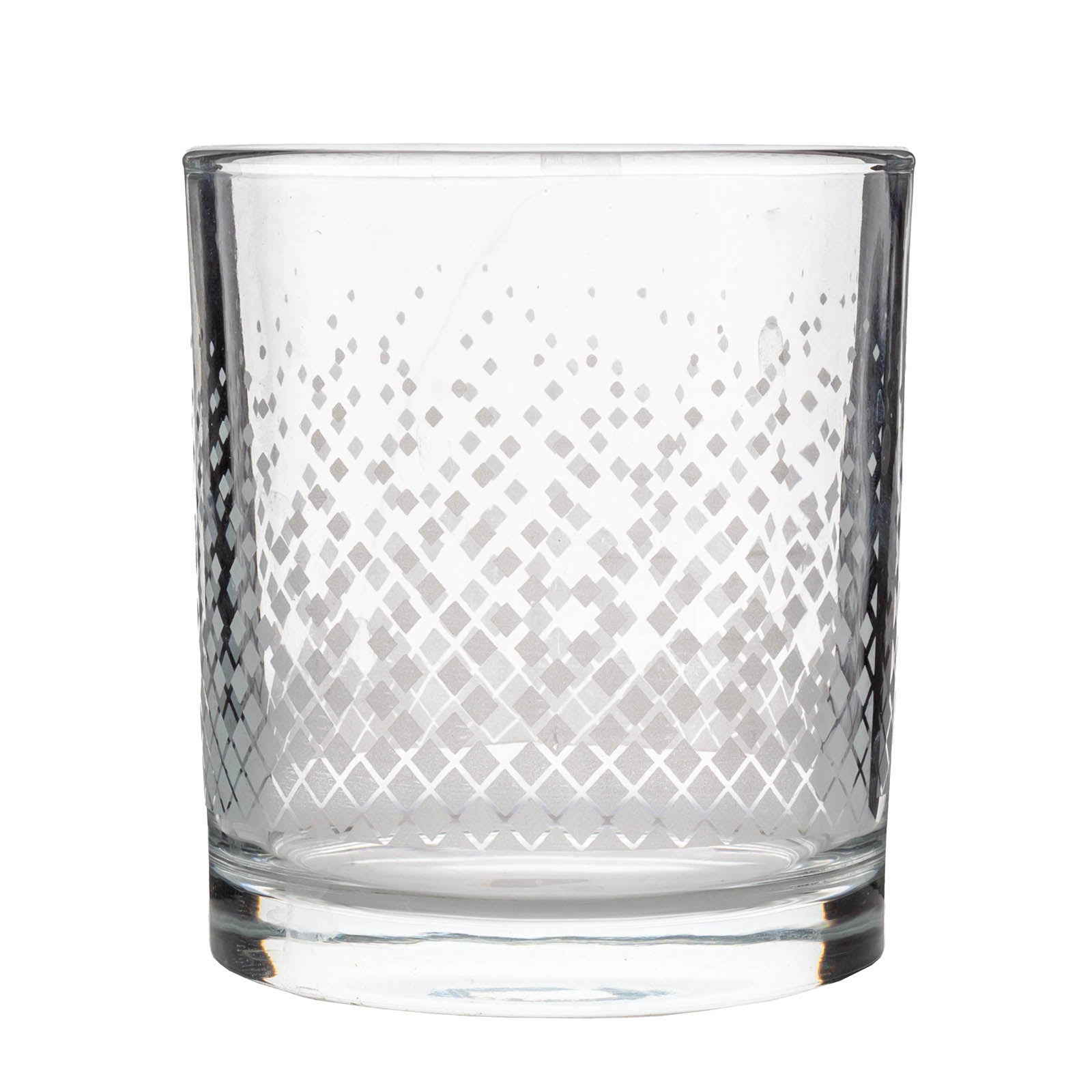 BARCONIC® Retro Silver Diamond Old Fashioned Glass - 10 oz Vintage Drinking Glass for Whiskey, Cocktails & Bourbon - Perfect for Home Bars, Parties & Gifts