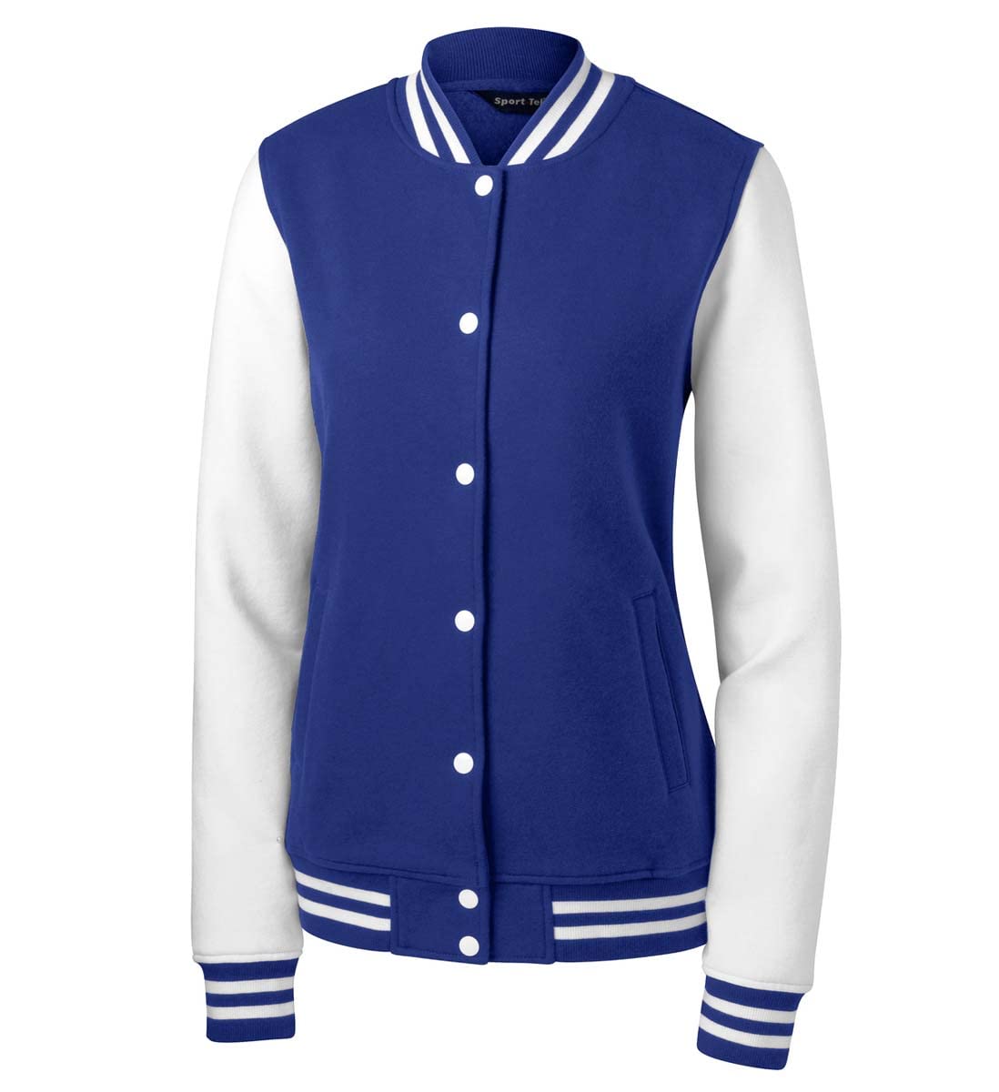 Sport Tek Women's Fleece Letterman Jacket - Soft & Comfortable Varsity Style Pullover for Casual Wear, Workout & Outdoor Activities