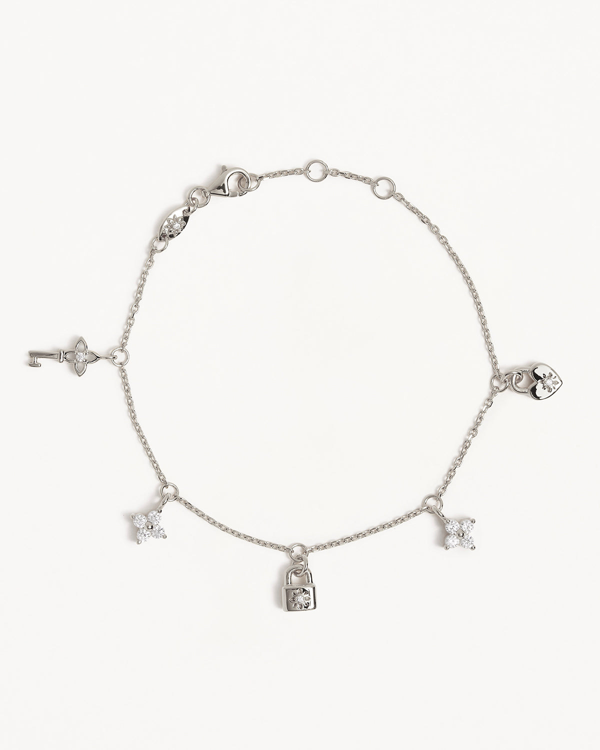 925 Sterling Silver Love Unlocked Charm Bracelet for Women - Romantic Gift for Anniversary, Valentine's Day & Special Occasions