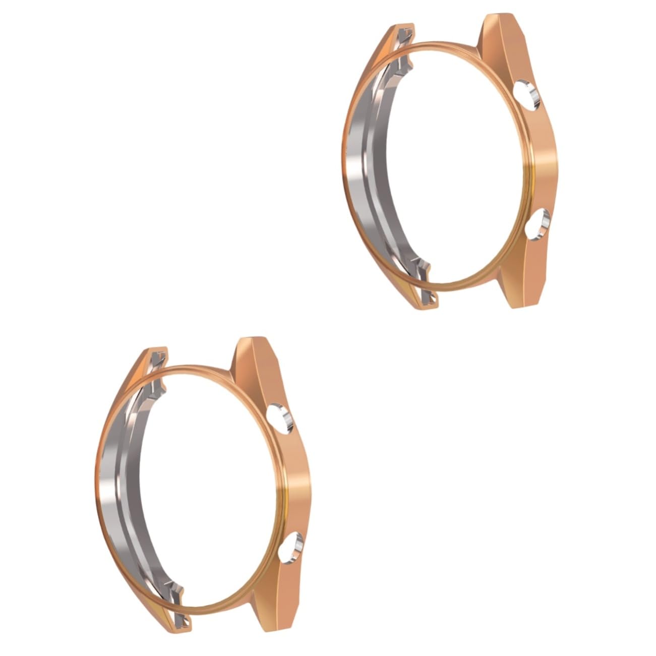 Hemobllo 2-Pack Rose Gold Pearlescent Watch Protector Case - Bling Protective Cover Shell for Apple Watch & Smartwatches | Perfect for Workouts, Swimming & Everyday Wear