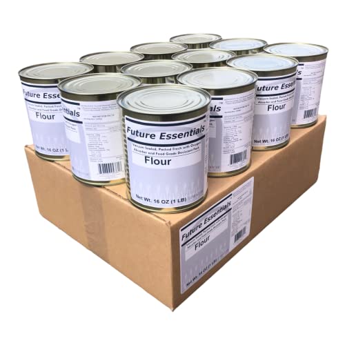 Future Essentials All Purpose White Flour - 12 Cans (50 lbs) | Bulk Baking Flour for Bread, Cakes, Cookies & Pastries | Perfect for Home Bakers & Commercial Kitchens