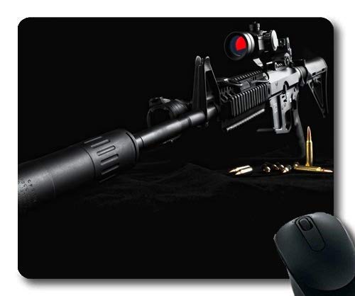 Best Gun Themed Mouse Pad - Machine Gun Preacher Design with Stitched Edges | Non-Slip Gaming Mouse Mat for PC, Laptop & Office Use