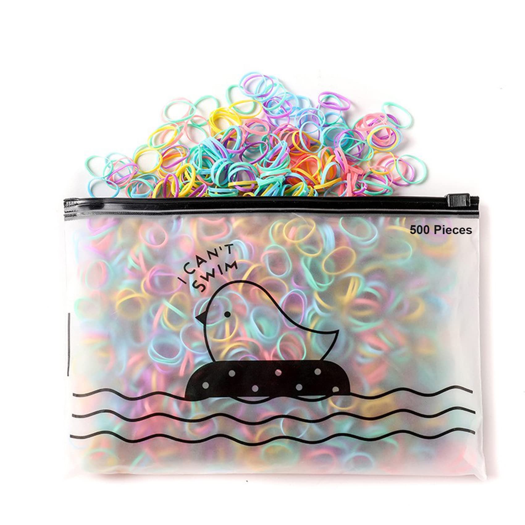 ILamourCar 500pcs Mini Elastic Hair Bands with 10 Hairpins - Small Hair Rubber Bands for Kids, Braids & Wedding Hairstyles (Spring Colors) - Perfect for Daily Use, School, Parties & Special Occasions