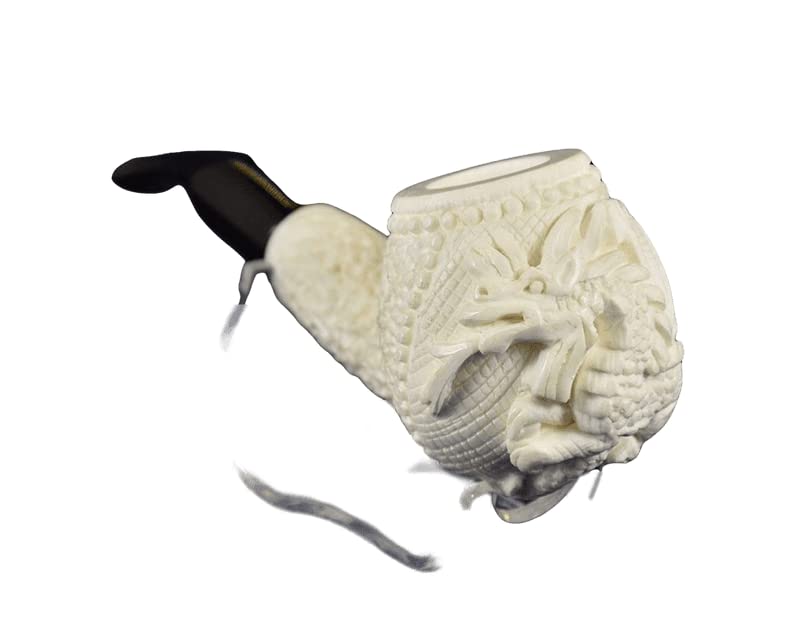 Handmade Turkish Meerschaum Dragon Pipe - Artisan Block Meerschaum Smoking Pipe for Collectors & Tobacco Enthusiasts | Perfect for Gifts, Relaxation & Special Occasions