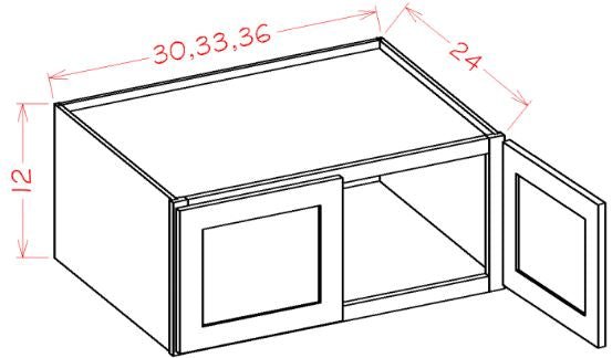 AEW W361224 36x12x24 White Wall Cabinet with Edgeline Design - Perfect for Kitchen, Bathroom & Garage Storage Organization