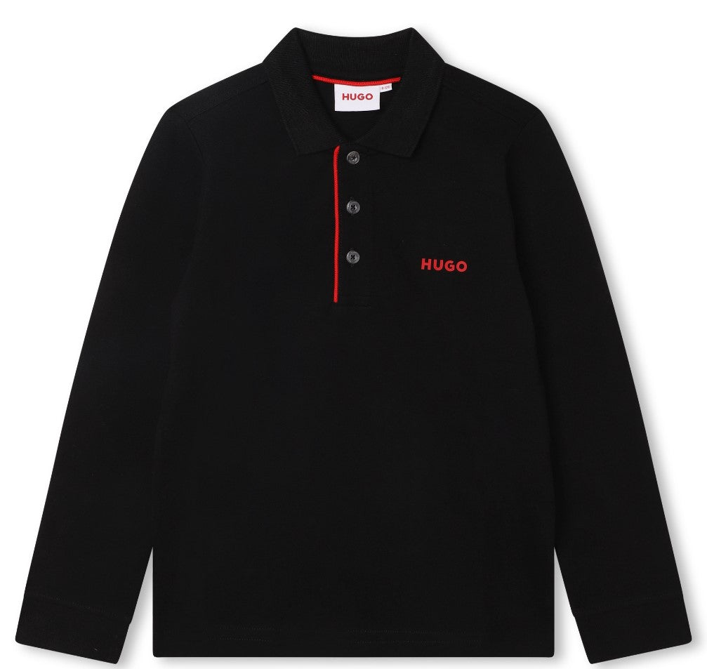 HUGO BOSS Men's Long Sleeve Pique Polo Shirt for Boys (Ages 4-16) - Classic Casual Wear for School, Parties & Family Outings