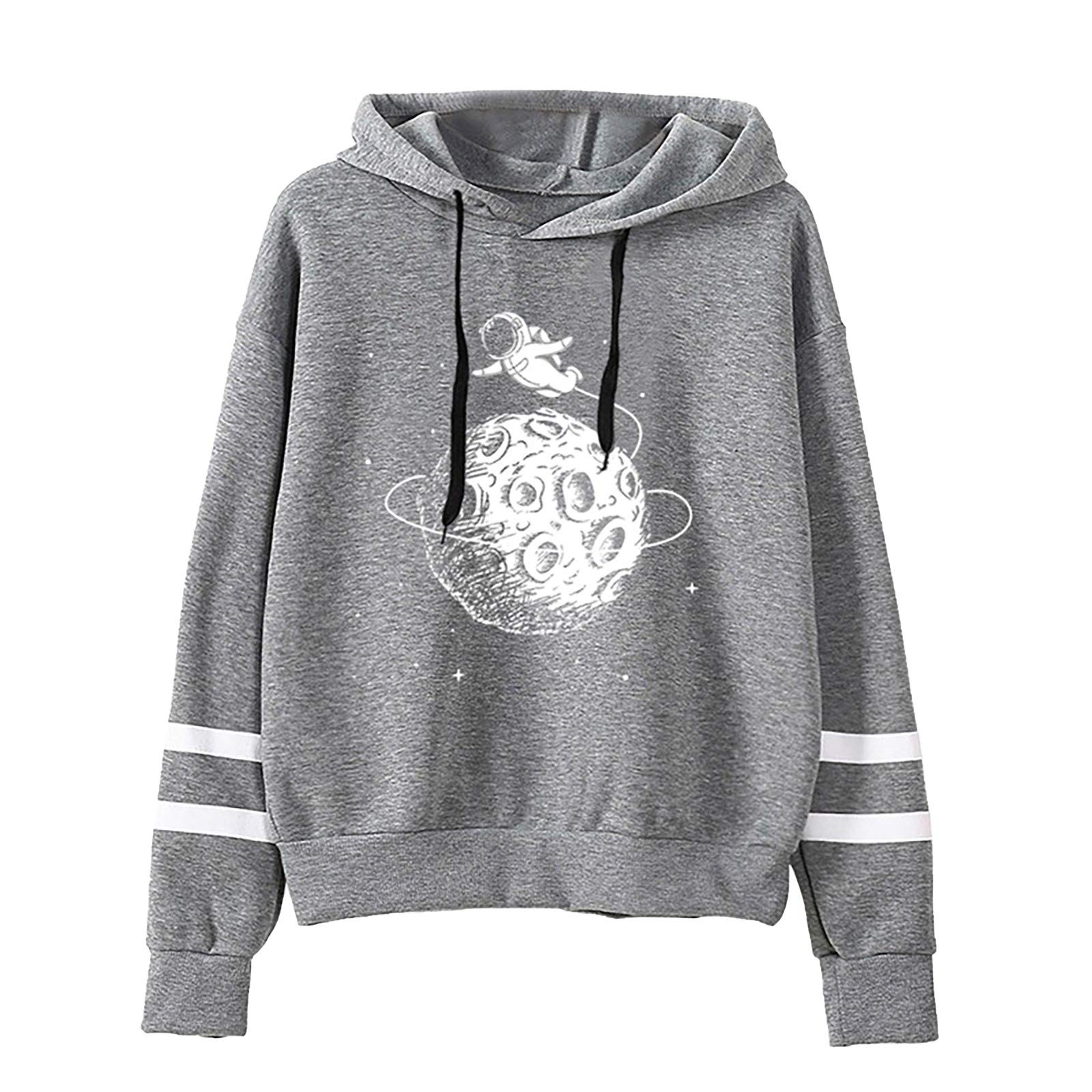 HAOREEKZ Women's Pullover Hoodies - Long Sleeve Striped Printed Casual Sweatshirt | Cozy Loungewear & Streetwear Fashion for Everyday Wear