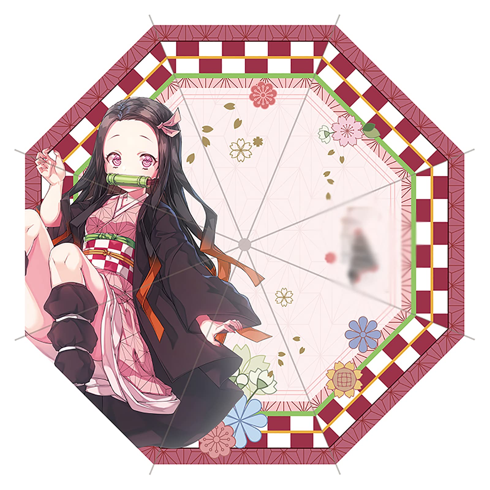 Demon Slayer Anime Folding Umbrella - Kamado Nezuko Themed Sunshade Waterproof Travel Umbrella | Windproof Compact & Portable | Perfect for Cosplay, Anime Conventions & Outdoor Events