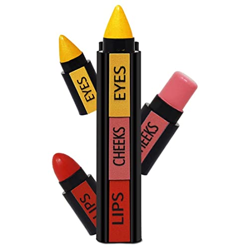 Belgium Beauty 3-in-1 Multifunctional Makeup Stick - Creamy Eyeshadow, Blush & Lipstick All-in-One, 4.5g Compact for Eyes Cheeks Lips | Perfect for Travel, Touch-Ups & On-The-Go Makeup