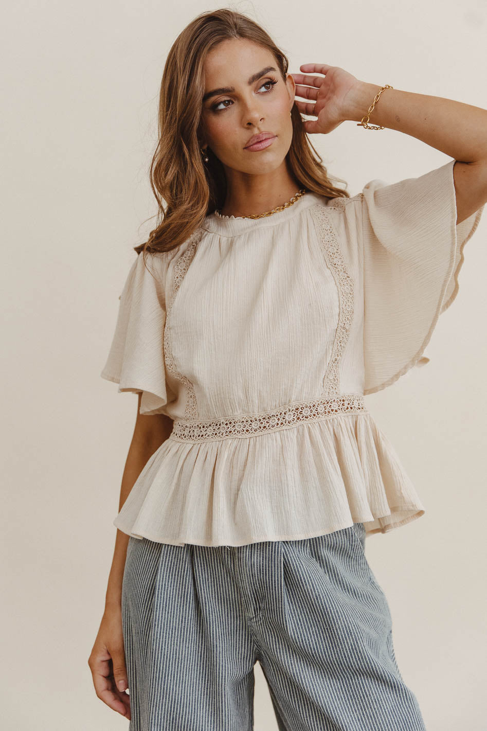 Gwen Textured Blouse for Women | Elegant Ruffled Tops | Perfect for Office Wear & Date Nights | FINAL SALE