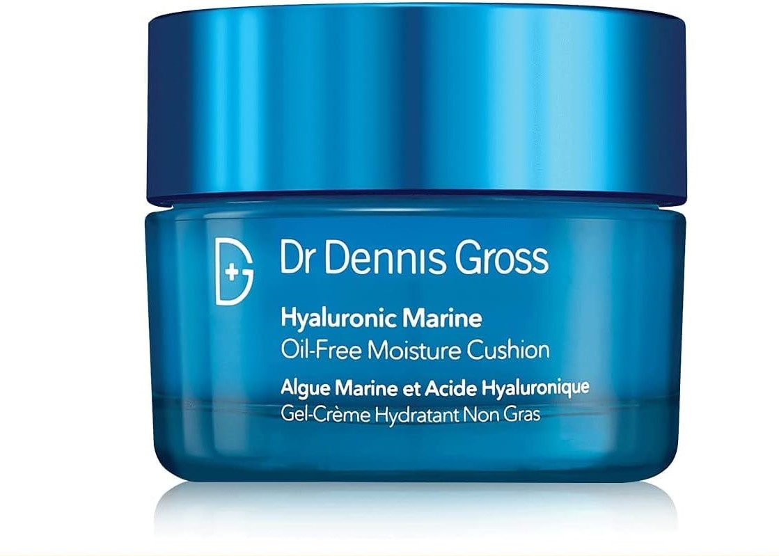 Dr. Dennis Gross Hyaluronic Marine Oil-Free Moisture Cushion - Hydrating Face Moisturizer for Dry & Sensitive Skin | Perfect for Daily Skincare Routine & Under Makeup Application