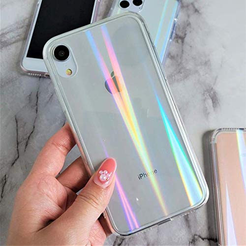 NAMA iPhone XR 6.1 Inch Holographic Clear Case - Transparent Rainbow Iridescent Cover for iPhone XR (2018) | Slim Protective Phone Case for Everyday Use, Parties & Special Occasions