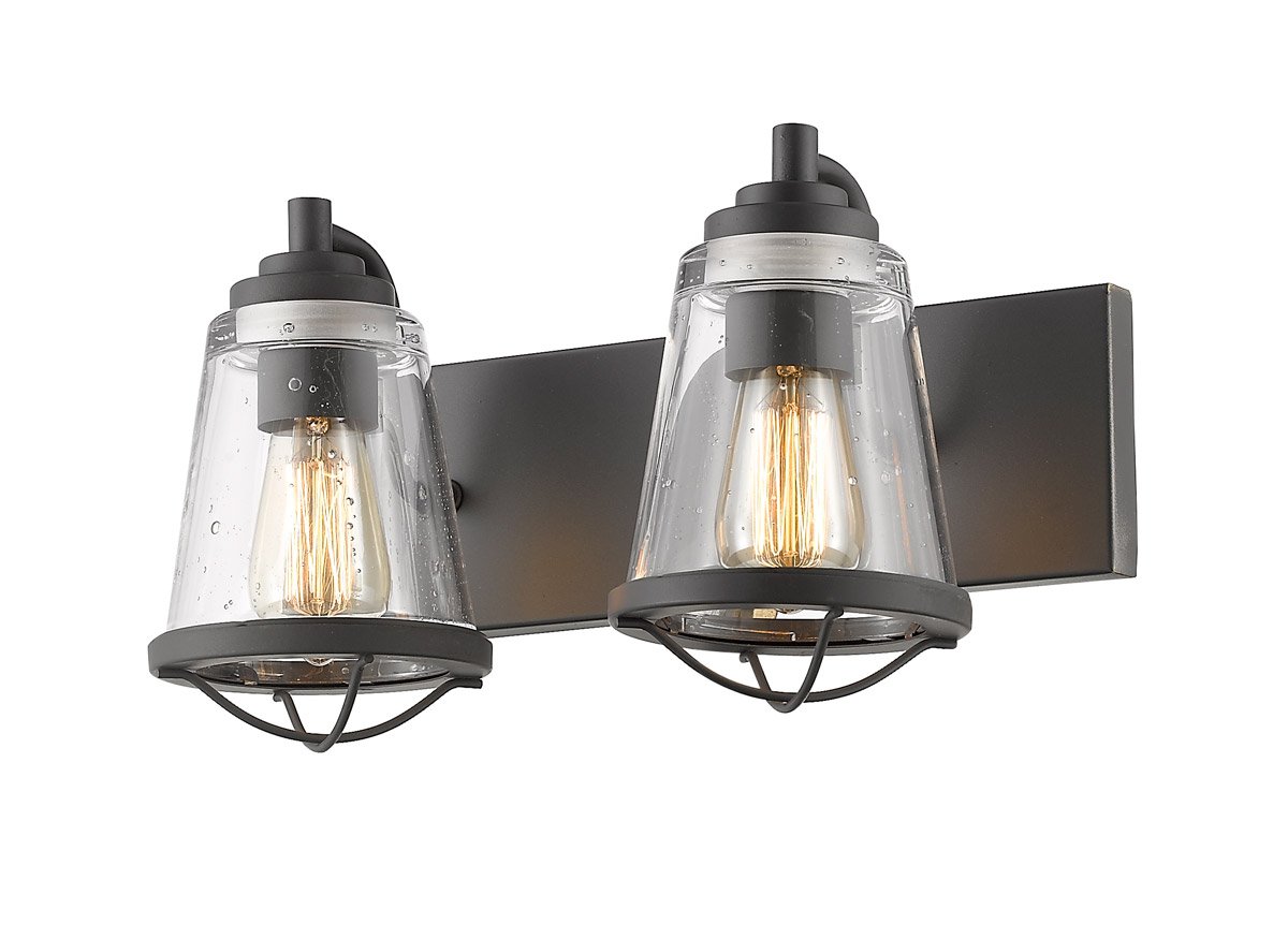 16 Inch Bathroom Vanity Light Fixture - 2 Light Bronze Finish with Steel Medium Base for 200W Bulbs | Perfect for Bathroom Makeover, Powder Room Lighting & Modern Home Decor
