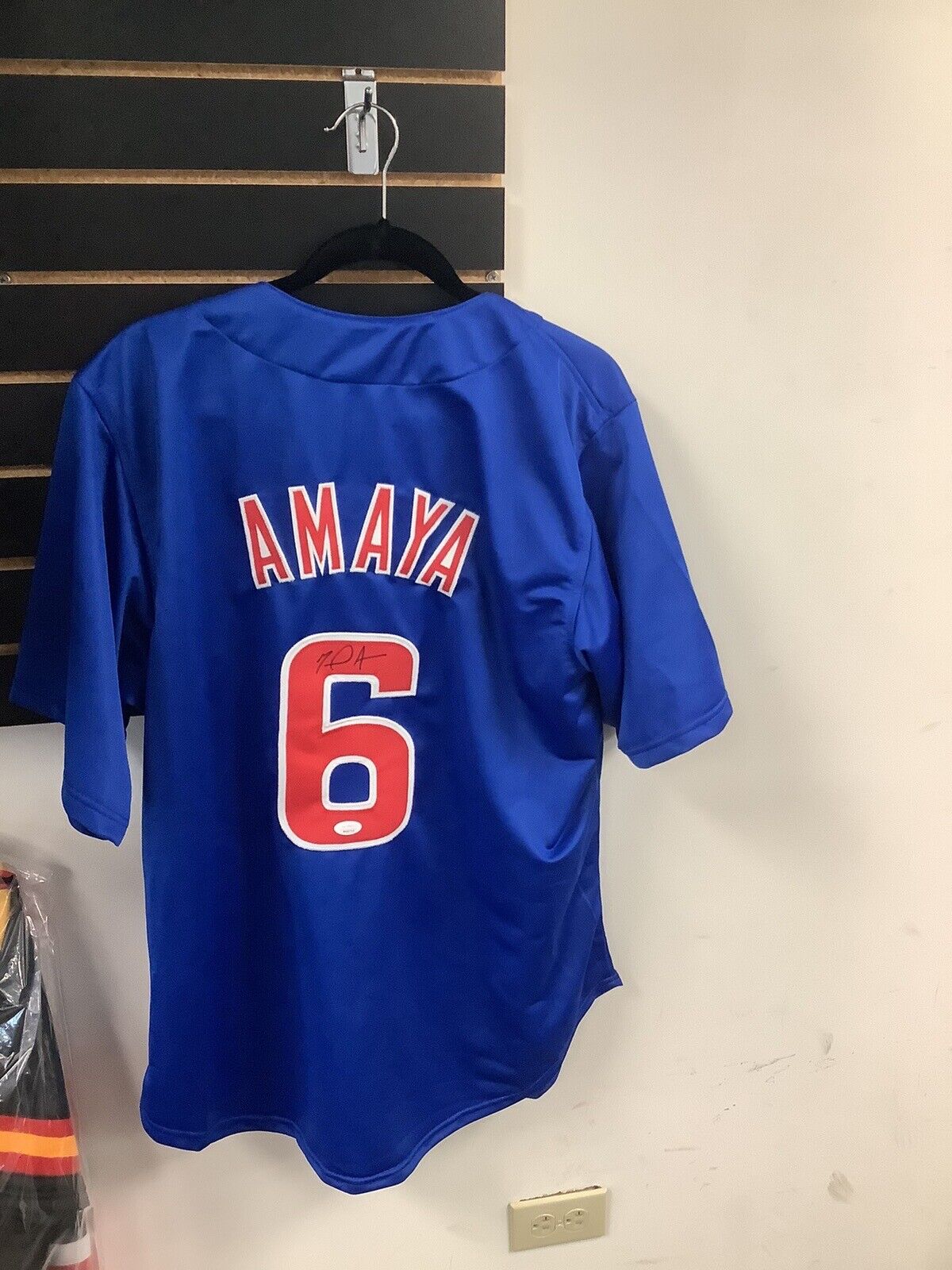 Miguel Amaya Signed Chicago Cubs Baseball Jersey with JSA Certificate of Authenticity - Perfect for Collectors, Fans, and Sports Memorabilia Displays