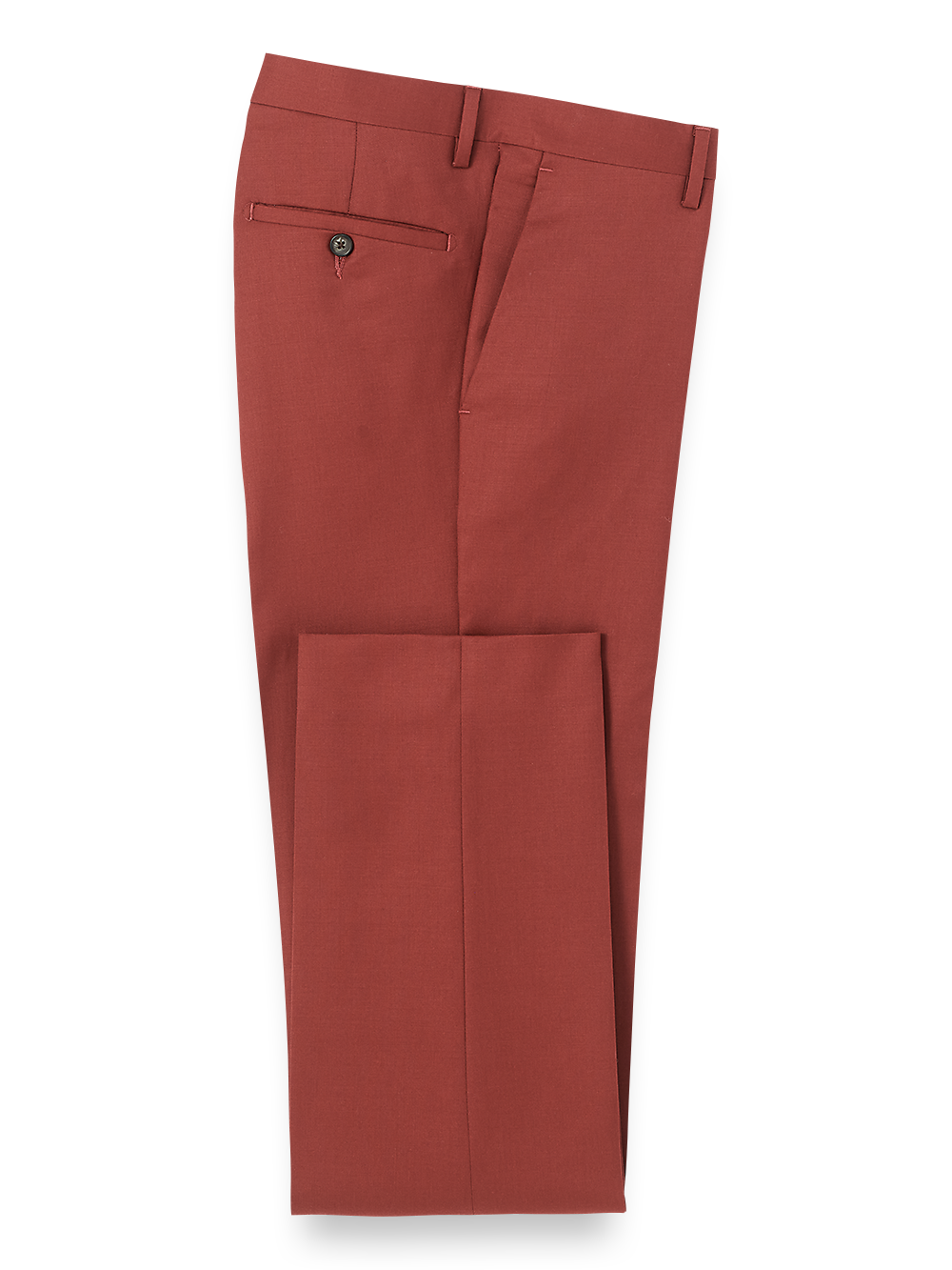 Premium Wool Gabardine Flat Front Dress Pants in Rust - Perfect for Office Wear & Business Casual Outfits