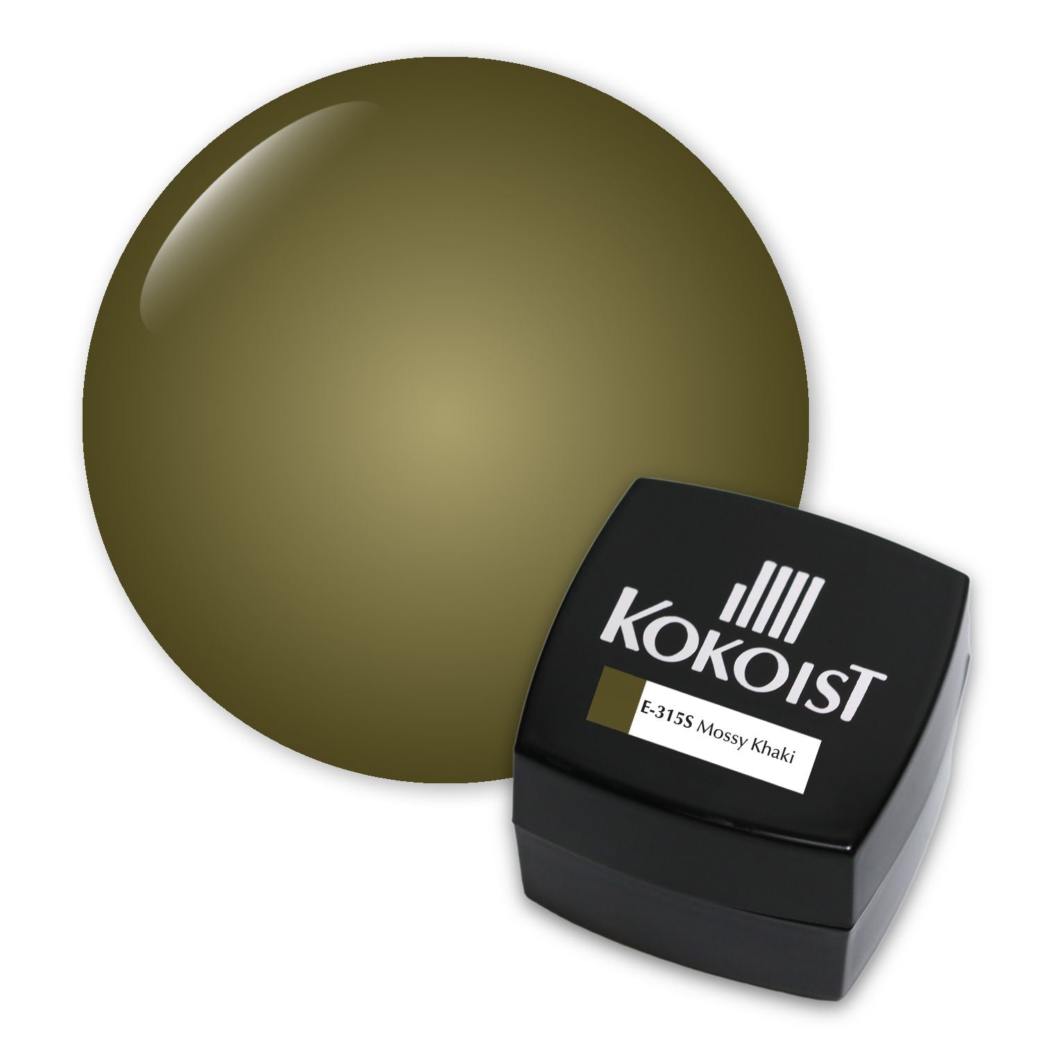 Kokoist E 315S Mossy Khaki Nail Gel Polish - Long Lasting Vegan Gel Polish for Professional Nail Art & Salon Manicures - Perfect for Wedding, Party & Special Occasion Nails