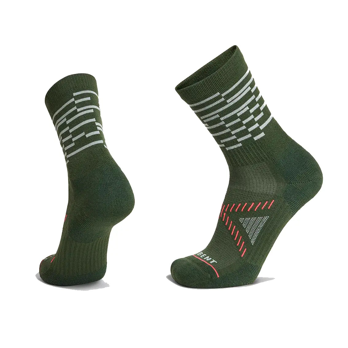Le Bent Terra Zero Cushion Trail 3/4 Crew Socks - Breathable Hiking Socks for Men & Women - Kombu Green - Perfect for Outdoor Adventures & Trail Running