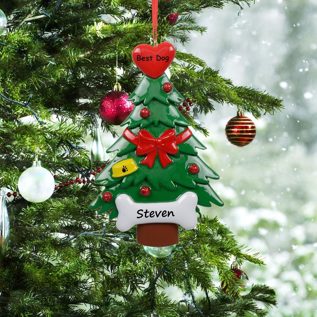 Personalized Dog Christmas Tree Ornament 2024 - Handmade Custom Pet Keepsake Gift for Dog Lovers, Sitters & Walkers - Perfect for Holiday Decor & Dog Owner Appreciation Gifts