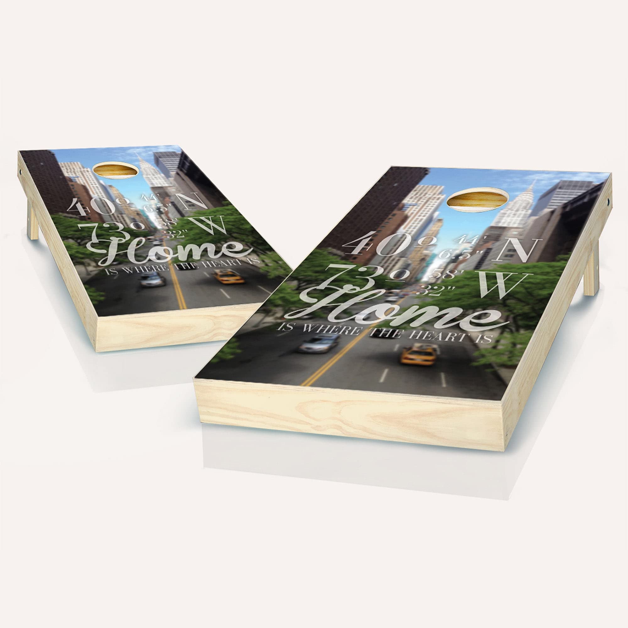 Skip's Garage Premium Cornhole Boards Set - Home is Where The Heart is - Includes 2 Regulation Size Boards, 8 All-Weather Bean Bags & Accessories - Perfect for Backyard Parties, Tailgating & Family Gatherings