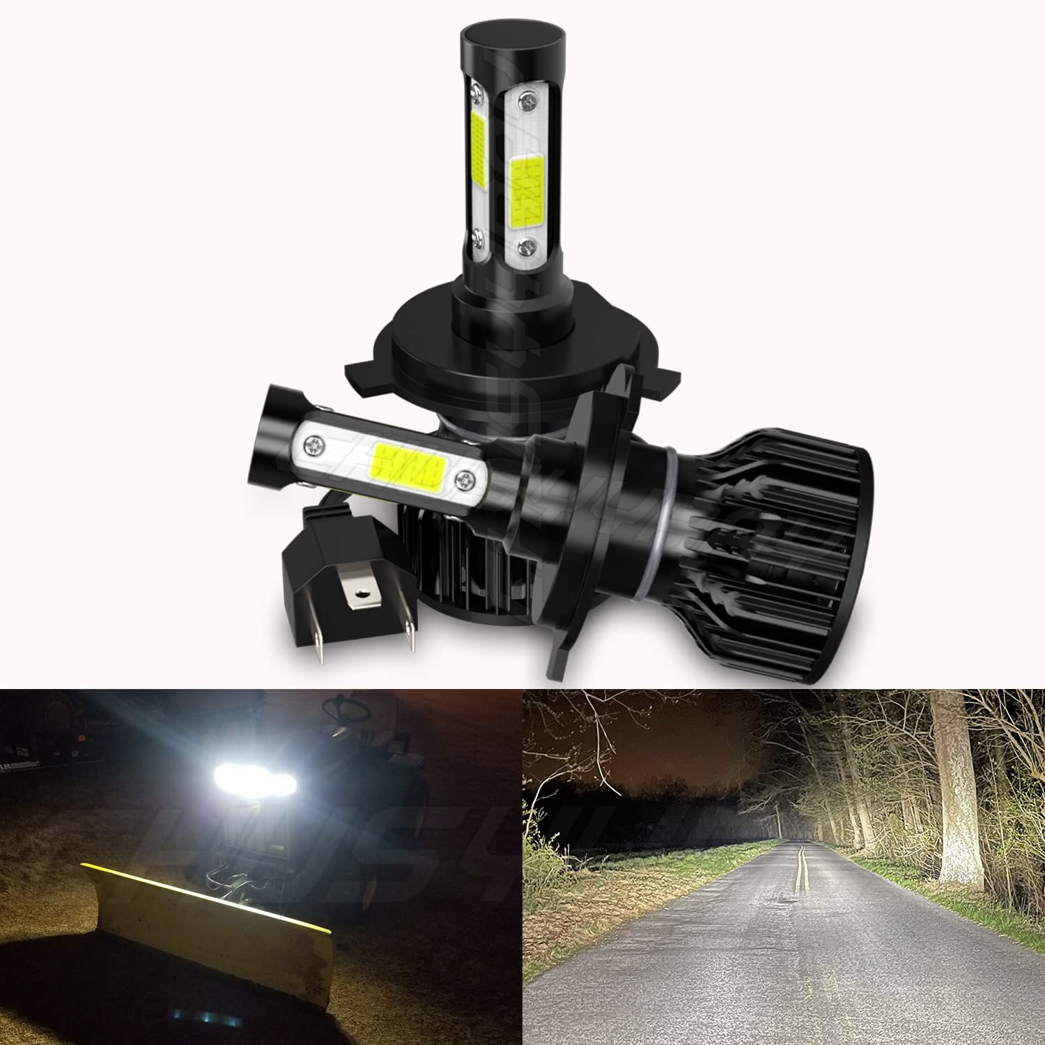 Kubota L5240 L5740 MX4800 MX5200 MX5400 MX5800 LED Headlight Bulbs - 9003/H4 High Low Beam Combo, 6000K White IP67 Waterproof, Super Bright Plug & Play (2-Pack) - Perfect for Tractor Night Farming & Off-Road Lighting