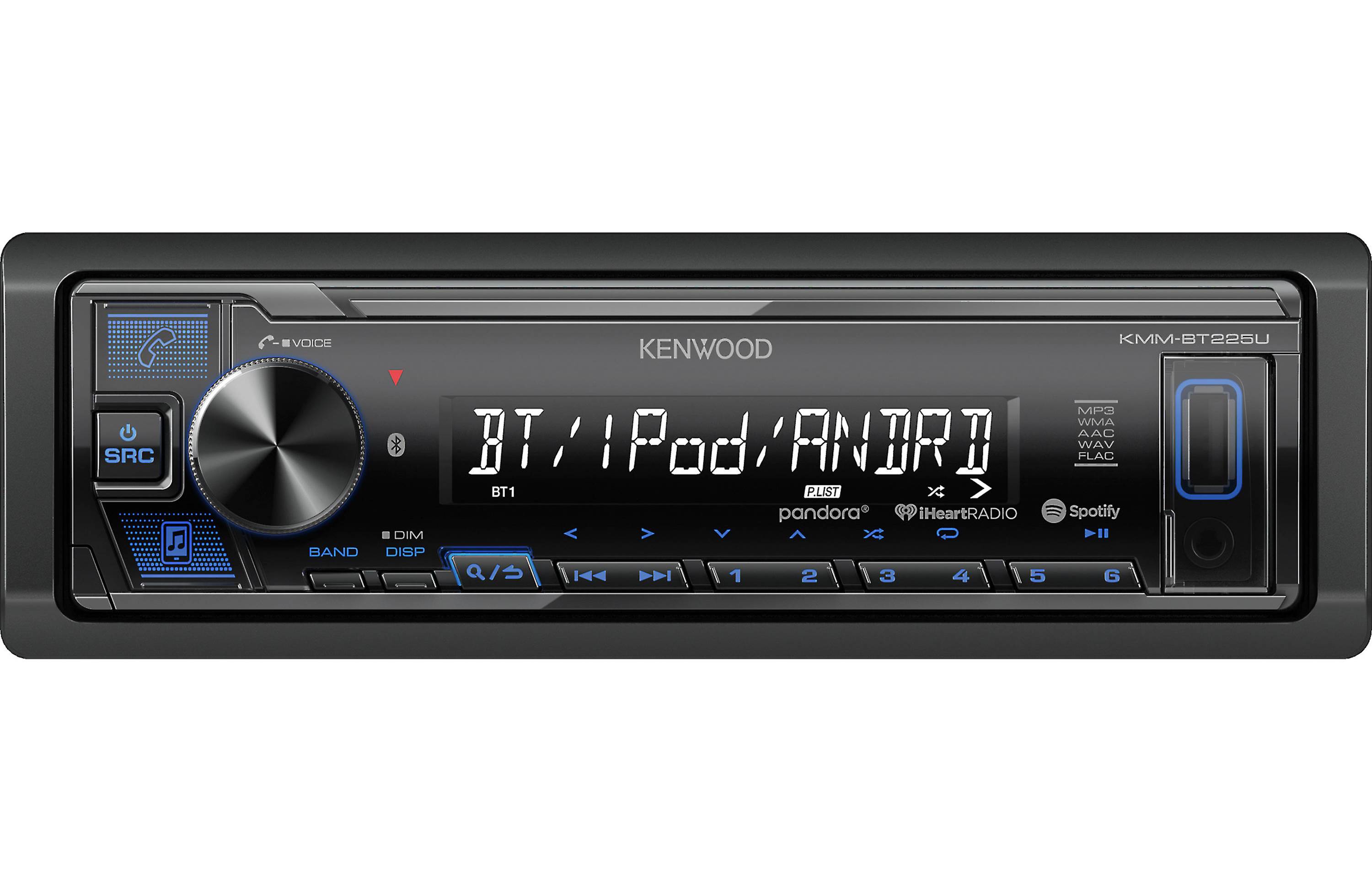 Kenwood KMM BT225U Digital Media Receiver with Bluetooth - Wireless Car Stereo for Music Streaming & Hands-Free Calling - Perfect for Road Trips & Daily Commutes