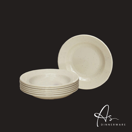 6-Piece Soup Plate Set - Durable Porcelain Dinnerware (36 Sets per Carton, AS1506 6M) - Perfect for Restaurants, Catering & Family Dining