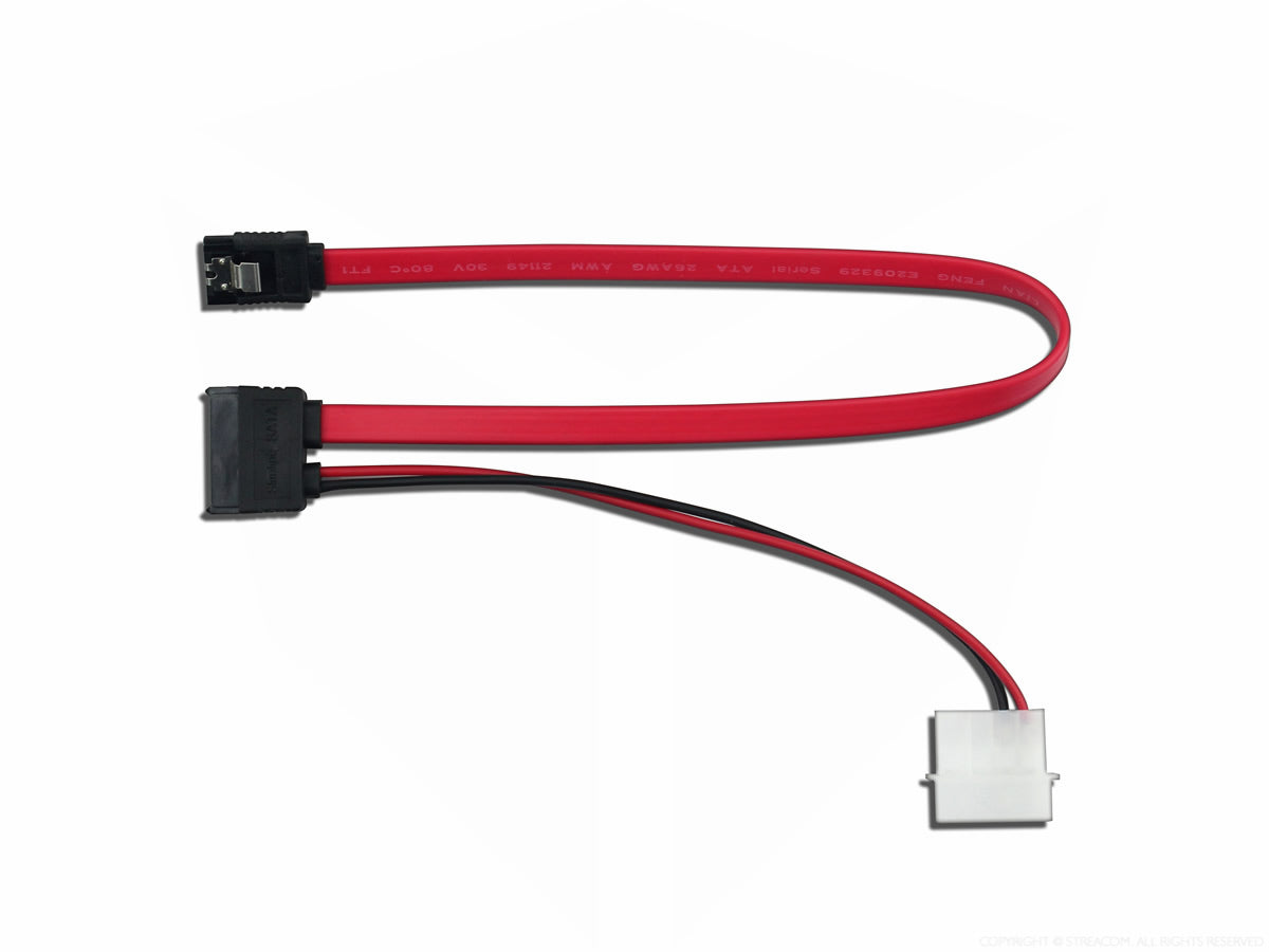 Streacom Slimline SATA Cable ST SSATA - High Speed Data Transfer for PC, Laptop & SSD - Perfect for Computer Upgrades & DIY Builds