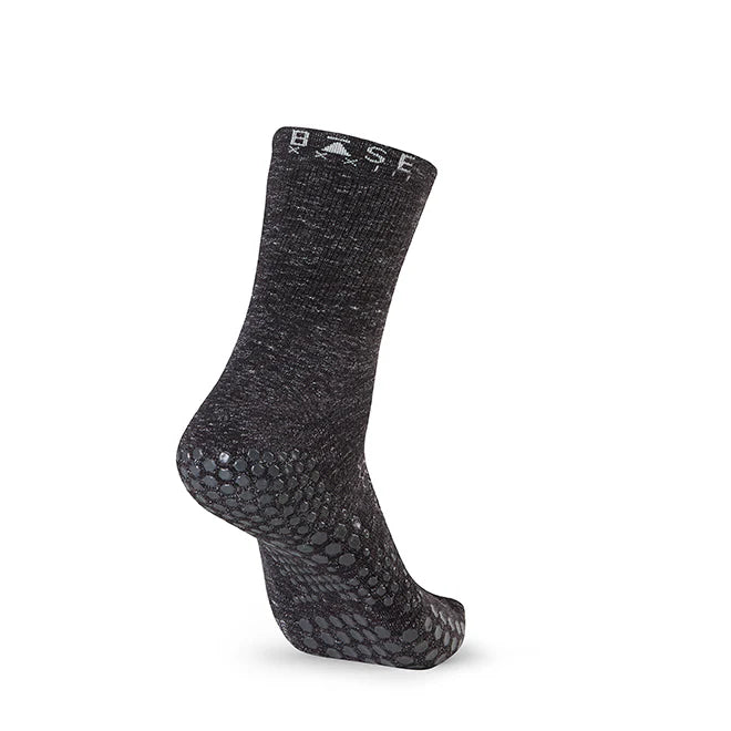 Base33 Grip Crew Socks - Charcoal Grey - Comfortable & Durable Athletic Socks for Running, Hiking & Everyday Wear
