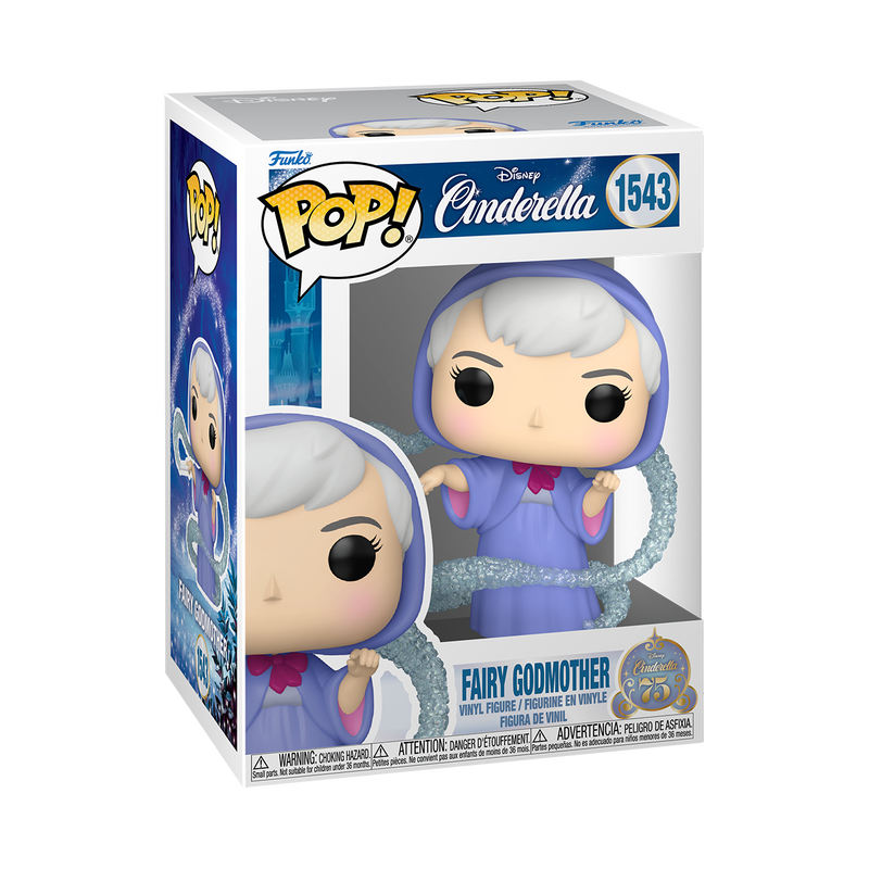 Fairy Godmother Funko Pop Cinderella 1543 (75th Anniversary Edition) with Protector Case - Disney Collectible Vinyl Figure for Display & Gift Giving