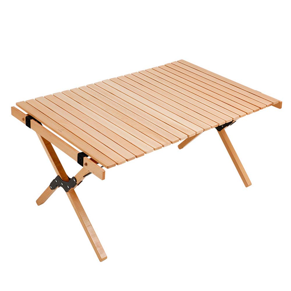 Portable Folding Wooden Table for Outdoor Camping, Picnic, BBQ & Home Use - Lightweight Egg Roll Design for Easy Storage & Transport | Perfect for Backyard Parties, Tailgating & RV Travel