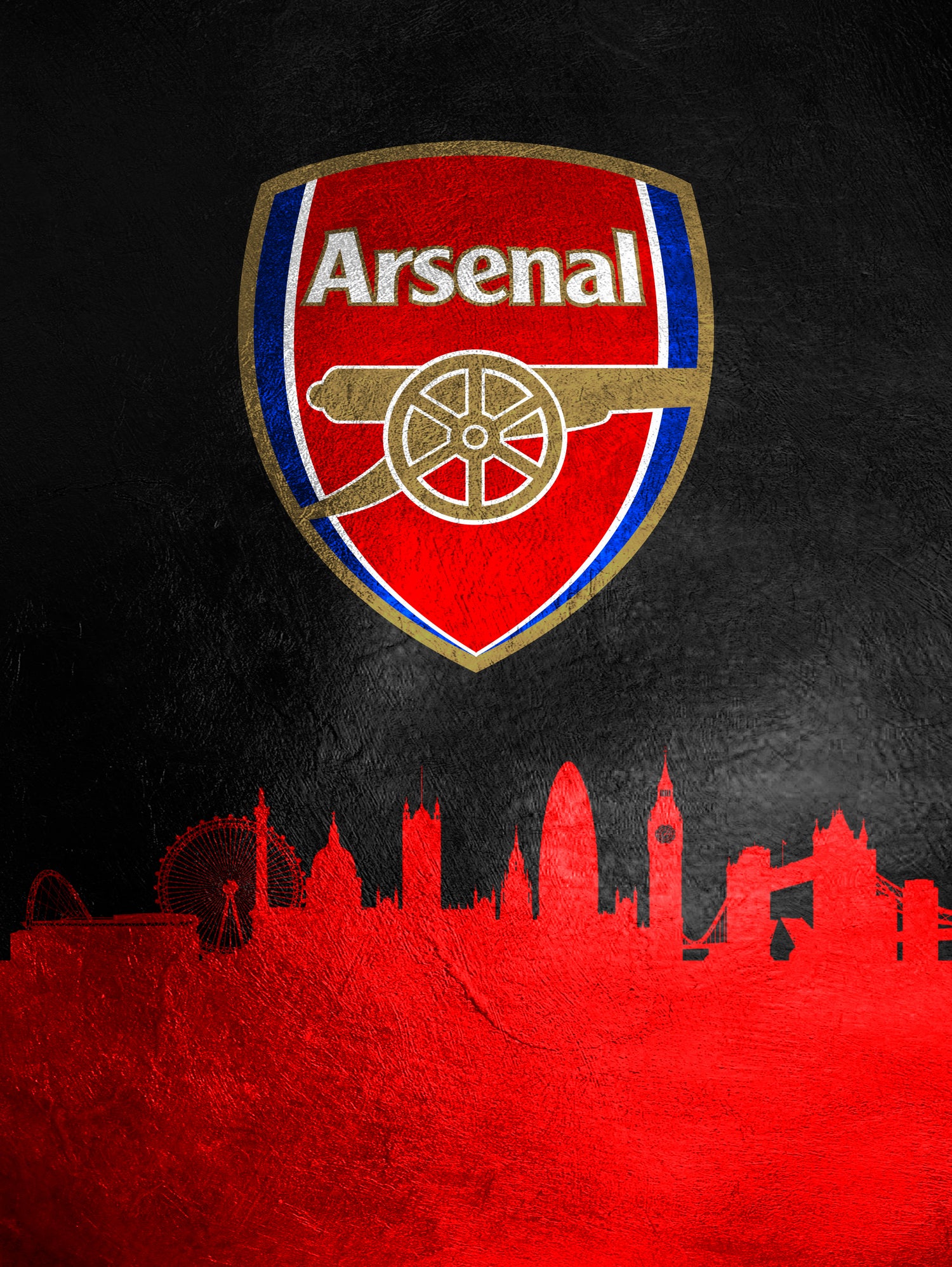 Arsenal FC Skyline Poster - Premium Soccer Wall Art for Fans, Home & Office Decor - Perfect for Bedroom, Game Room & Gifts