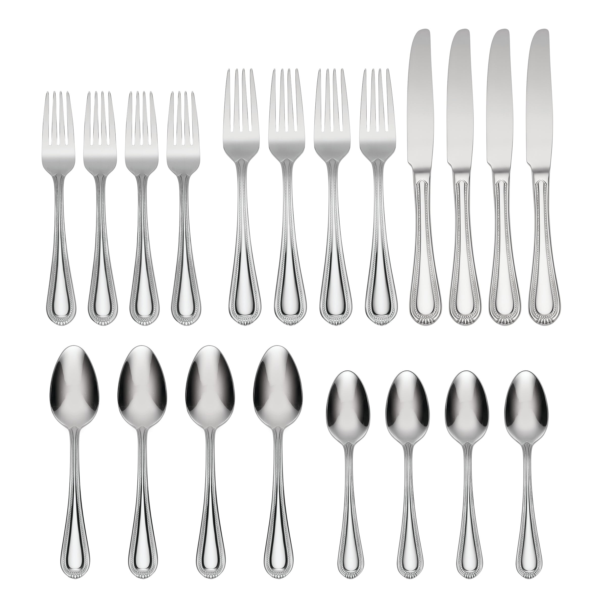Countess 20-Piece Stainless Steel Flatware Set - Elegant Silverware for 4 Place Settings - Perfect for Dinner Parties, Weddings & Everyday Dining