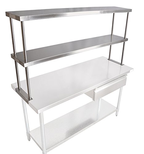 John Boos OS-ED-1248 48-Inch Stainless Steel 430 Economy Double Overshelf - 48