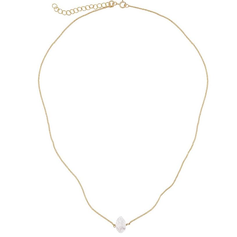 Gara Danielle Herkimer Diamond 14k Gold Filled Necklace - Elegant Crystal Pendant Jewelry for Women, Perfect Gift for Birthday, Anniversary & Special Occasions