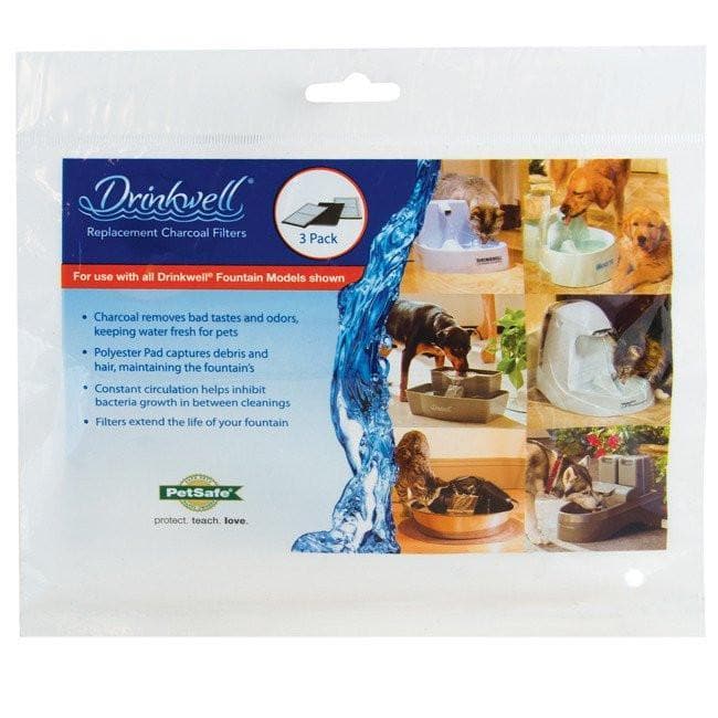 Drinkwell® Activated Carbon Replacement Water Filters 3-Pack – Clean & Fresh Water for Pets – Perfect for Cat & Dog Water Fountains