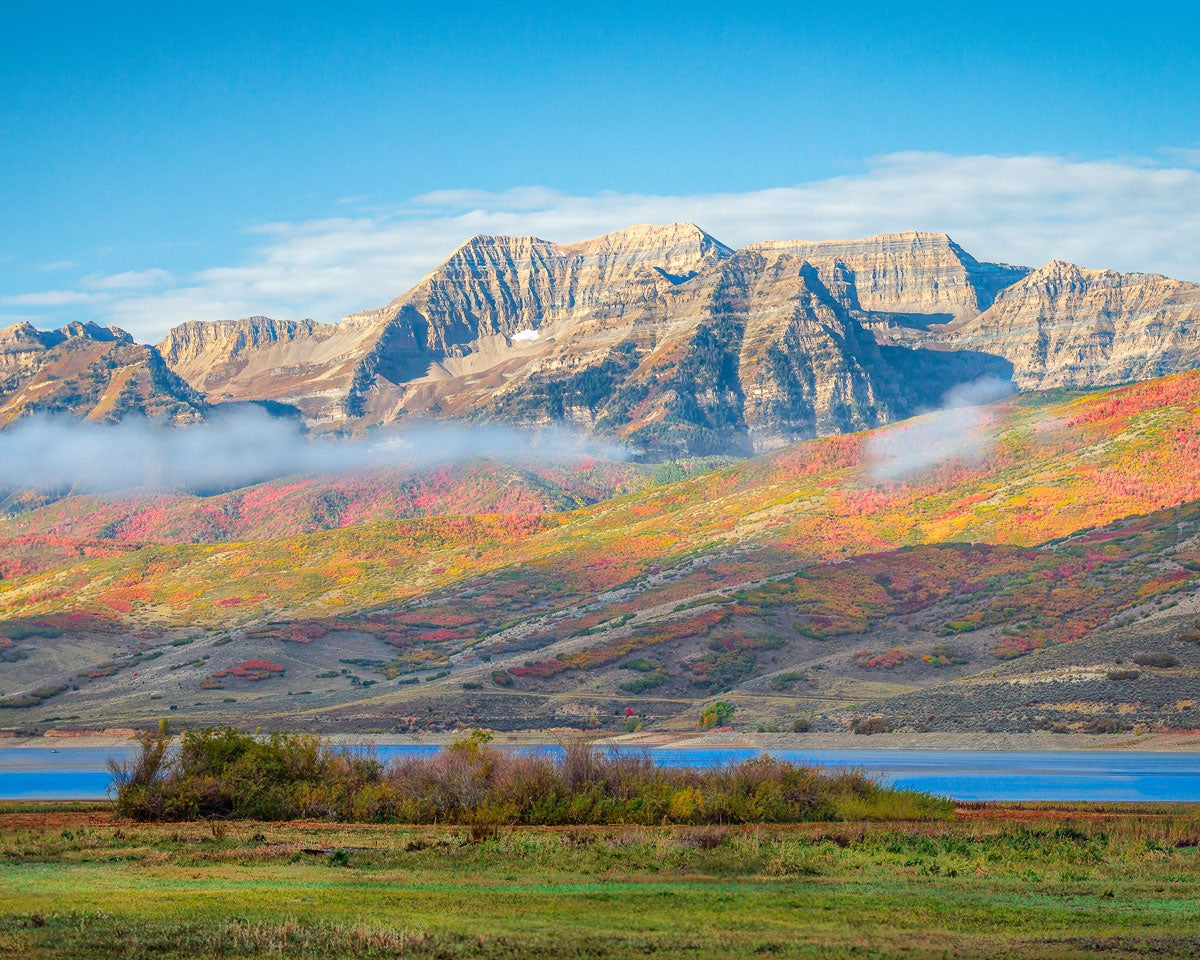 Autumn Splendor Over Timpanogos - Stunning Fall Landscape Photography Print for Home & Office Wall Decor | Perfect for Living Rooms, Bedrooms & Gifts