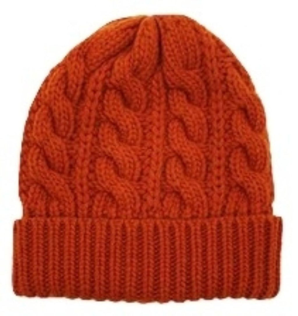 Warm Wool Cable Knit Beanie Hat for Men & Women - Winter Outdoor Skiing Hiking Cold Weather Accessory