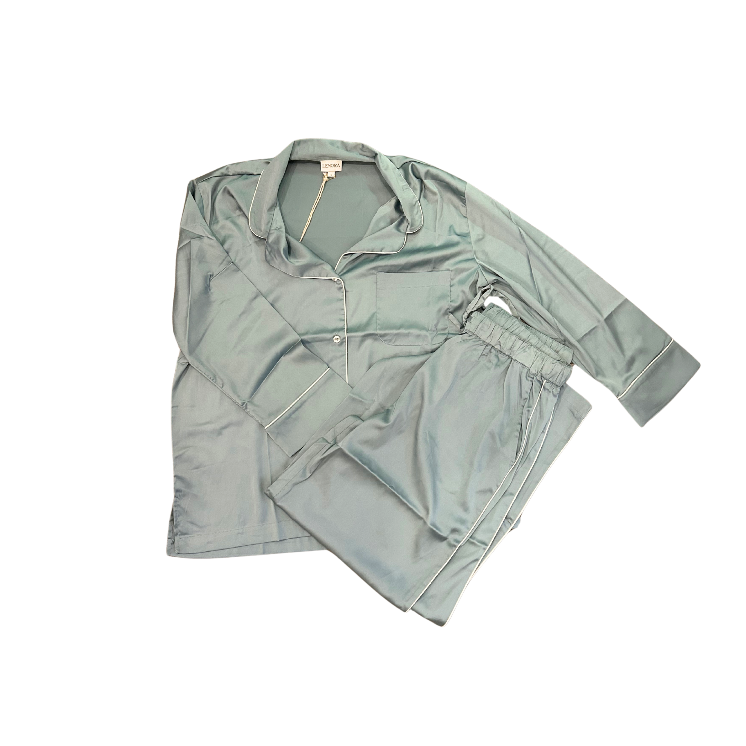 Chloe Women's Blue Satin Pajama Set - Soft & Comfortable Sleepwear for Women - Perfect for Lounging, Sleepovers & Relaxing at Home