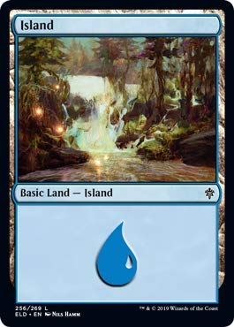 Magic: The Gathering Foil Island Card (256) - Throne of Eldraine MTG Collectible - Perfect for Deck Building & Gaming Tournaments