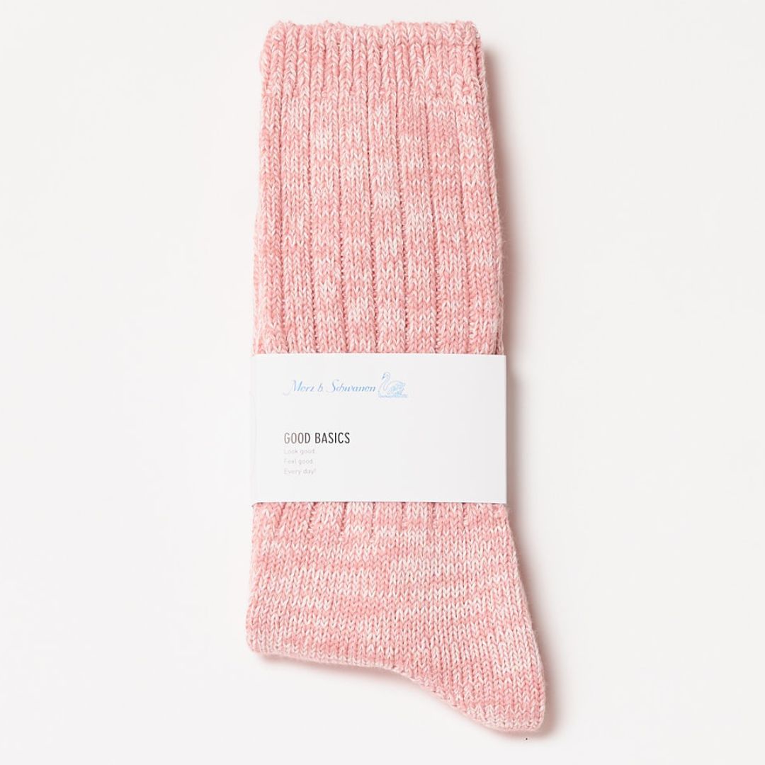 Organic Cotton Socks for Women & Men - Soft Peach Melange GS07 Crew Socks - Eco-Friendly Comfort for Everyday Wear, Yoga, Running & Travel