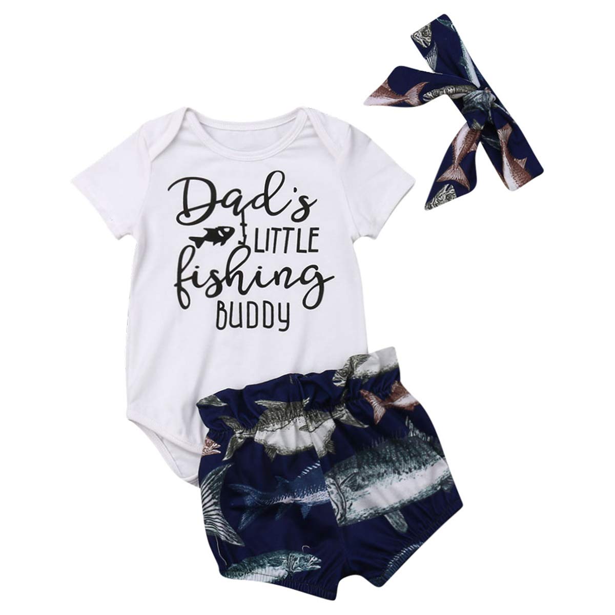 Newborn Baby Clothes Set - Cute Letter Print Romper, Ruffled Shorts & Headband Outfit for Girls & Boys | Perfect for Photography, Birthday Parties & Daily Wear