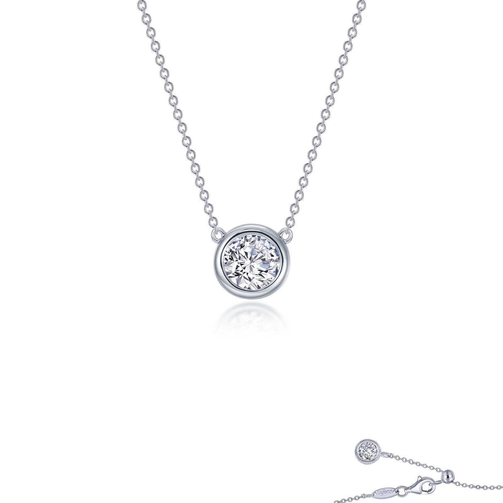 0.5 Carat Total Weight (CTW) Bezel Set Solitaire Diamond Necklace for Women - Perfect for Anniversary, Wedding & Special Occasion Gifts