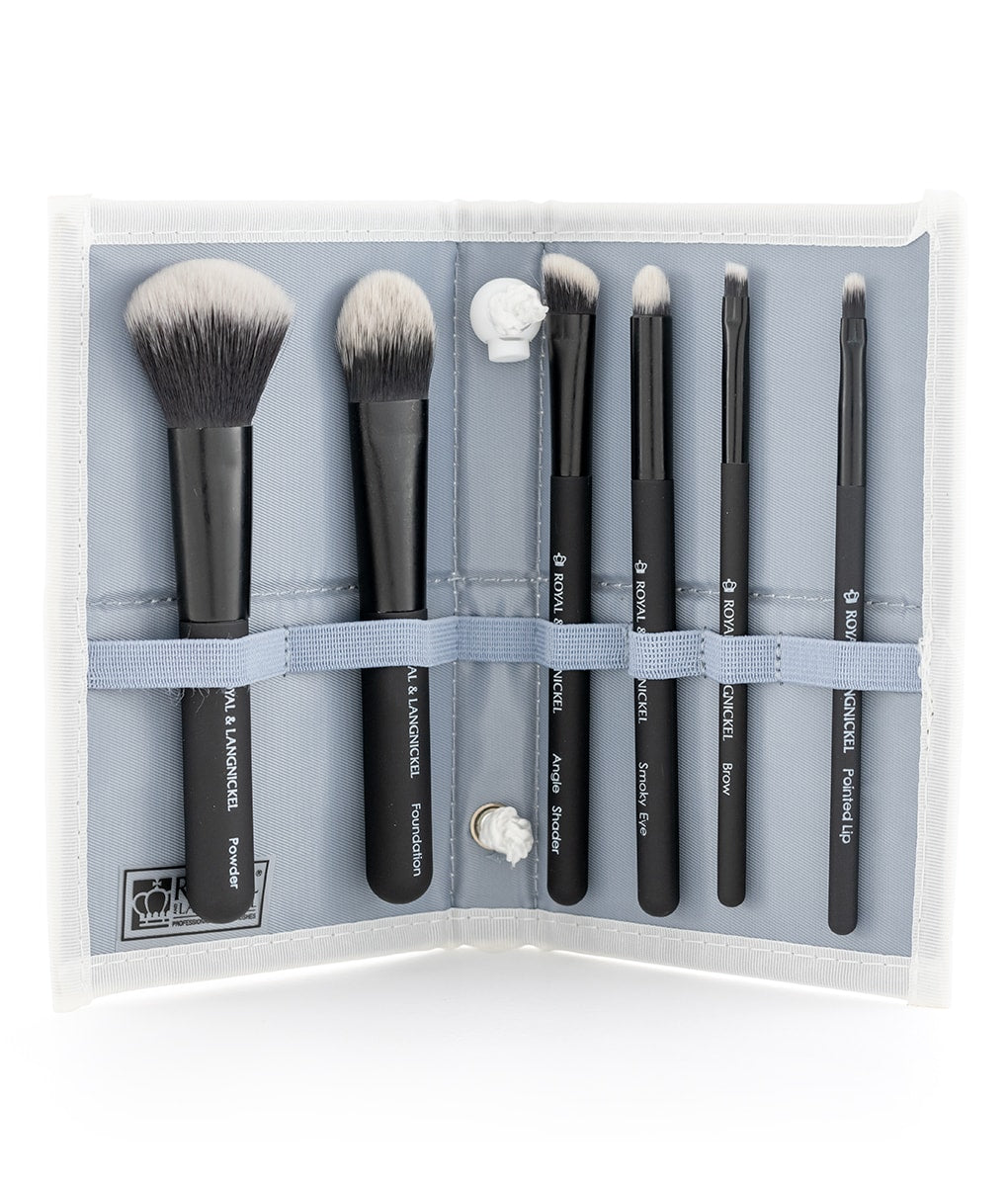 MODA Total Face Brush Set - 7 Piece Professional Makeup Brush Kit for Foundation, Blush, Contouring & More | Perfect for Everyday Makeup & Travel