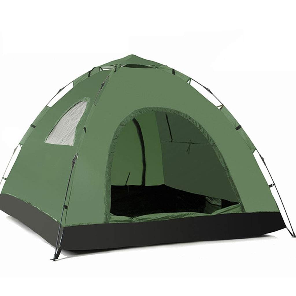 3-4 Person Instant Pop Up Camping Tent - Waterproof, UV Protection, Family Outdoor Yurt Tent for Hiking, Beach & Backpacking | Military Green Color | Perfect for Camping Trips, Music Festivals & Backyard Adventures