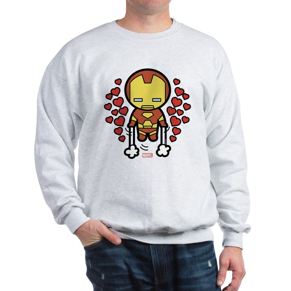 Iron Man Hearts Classic Crew Neck Sweatshirt | Marvel Superhero Graphic Tee | Casual Wear for Men & Women | Perfect for Cosplay, Gifts & Everyday Fashion