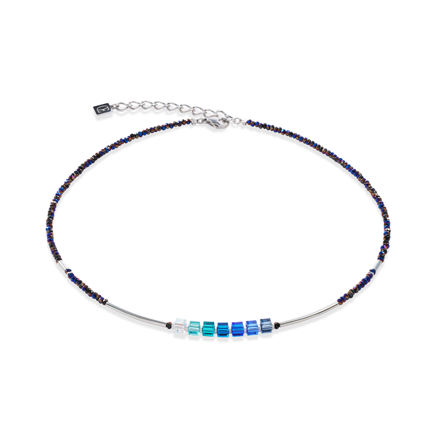 Minimalist Sparkling Blue Cube Necklace - Elegant Jewelry for Women, Perfect for Parties, Weddings & Everyday Wear