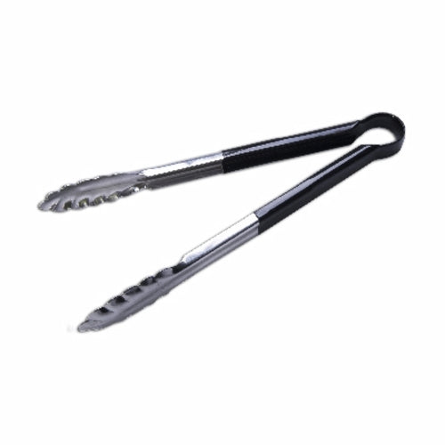 Premium 12-Inch Black Coated Utility Tongs for Cooking, Grilling & Serving - Non-Slip Heat Resistant Kitchen Tongs for BBQ, Salad, Pasta & Food Handling